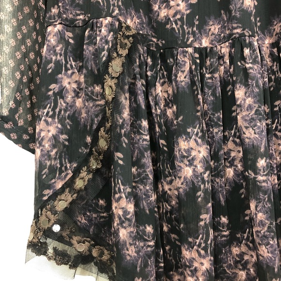 Free People Elsie Midnight Garden Floral Dress Sz S - Picture 6 of 14